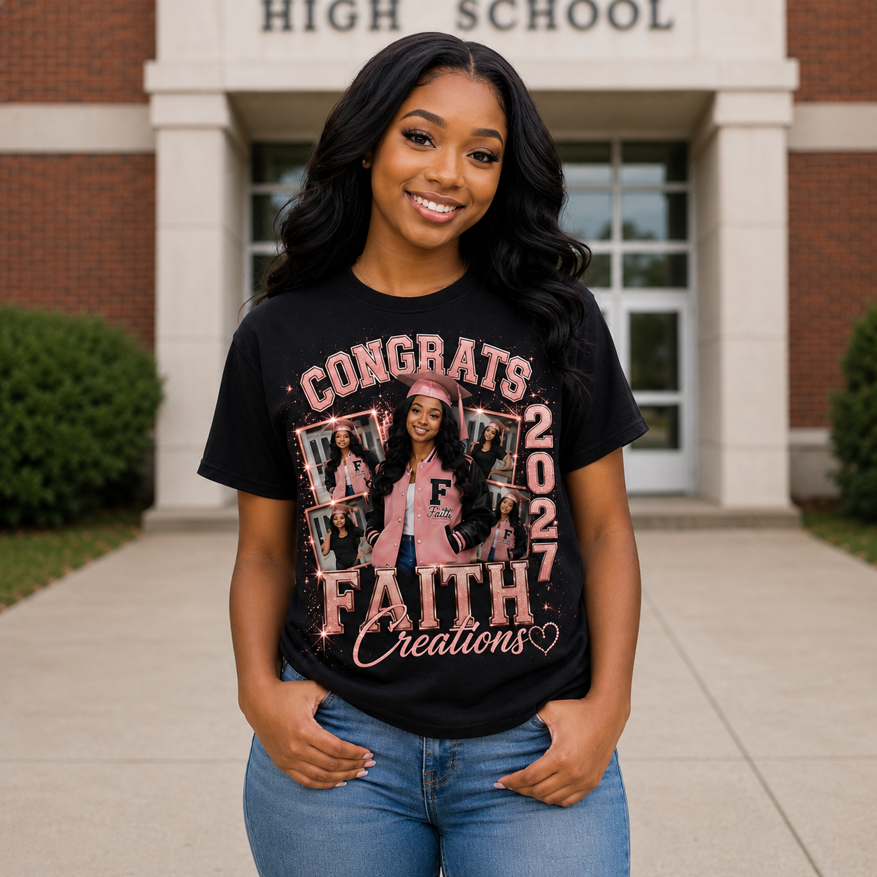 Half Print Graduation Shirt