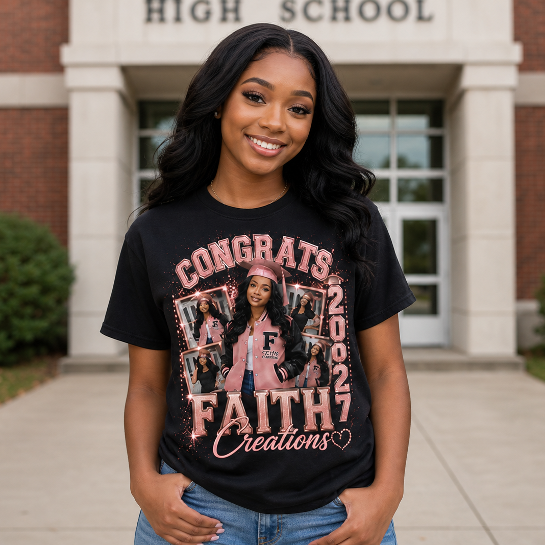Half Print Graduation Shirt